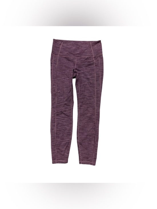 Athleta Pants - Athleta Athletic Leggings In Maroon/Burgundy Stripes Size Medium